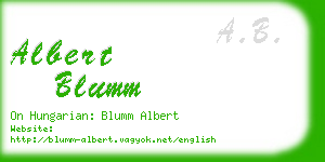 albert blumm business card
